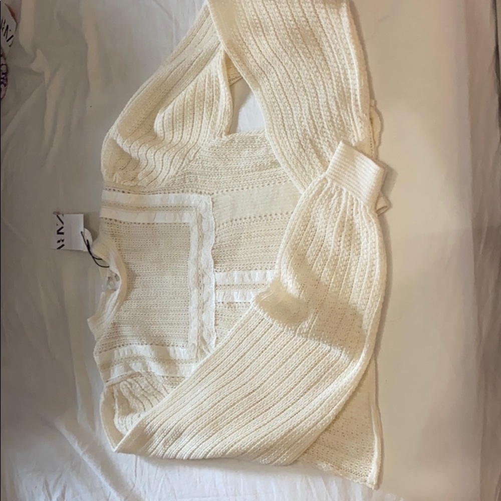 Zara cream sheer top
